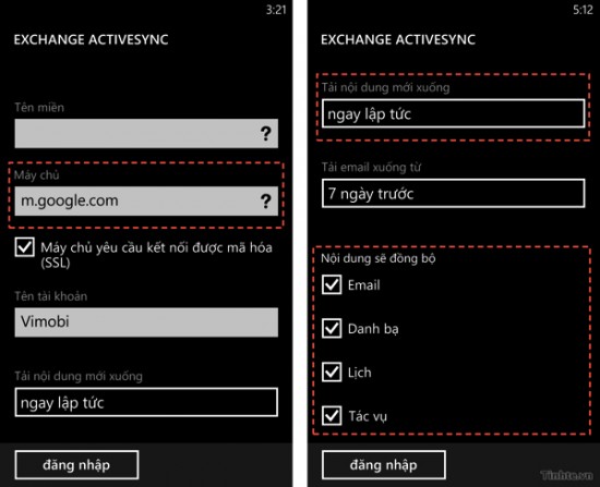 push mail 4 550x447 - Thiết lập Push Mail trên Windows Phone
