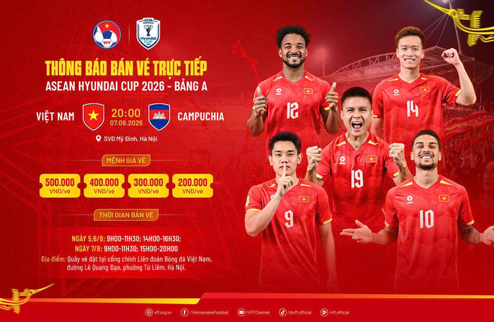 ve xem viet nam vs cam 16482407 - Mua vé xem Việt Nam vs Campuchia ASEAN Cup 2026 ở đâu, giá bao nhiêu?